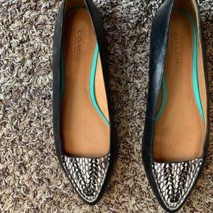 Coach all leather flats